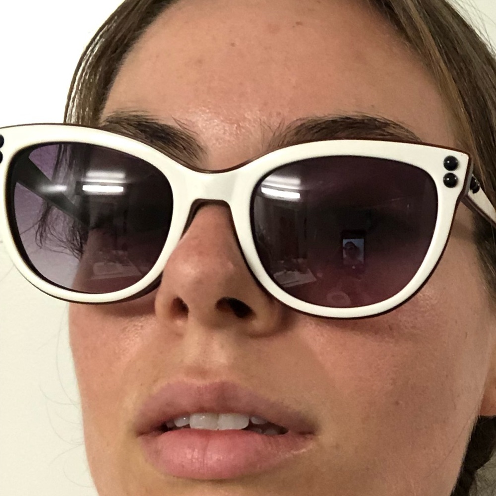 Moschino white sun glasses